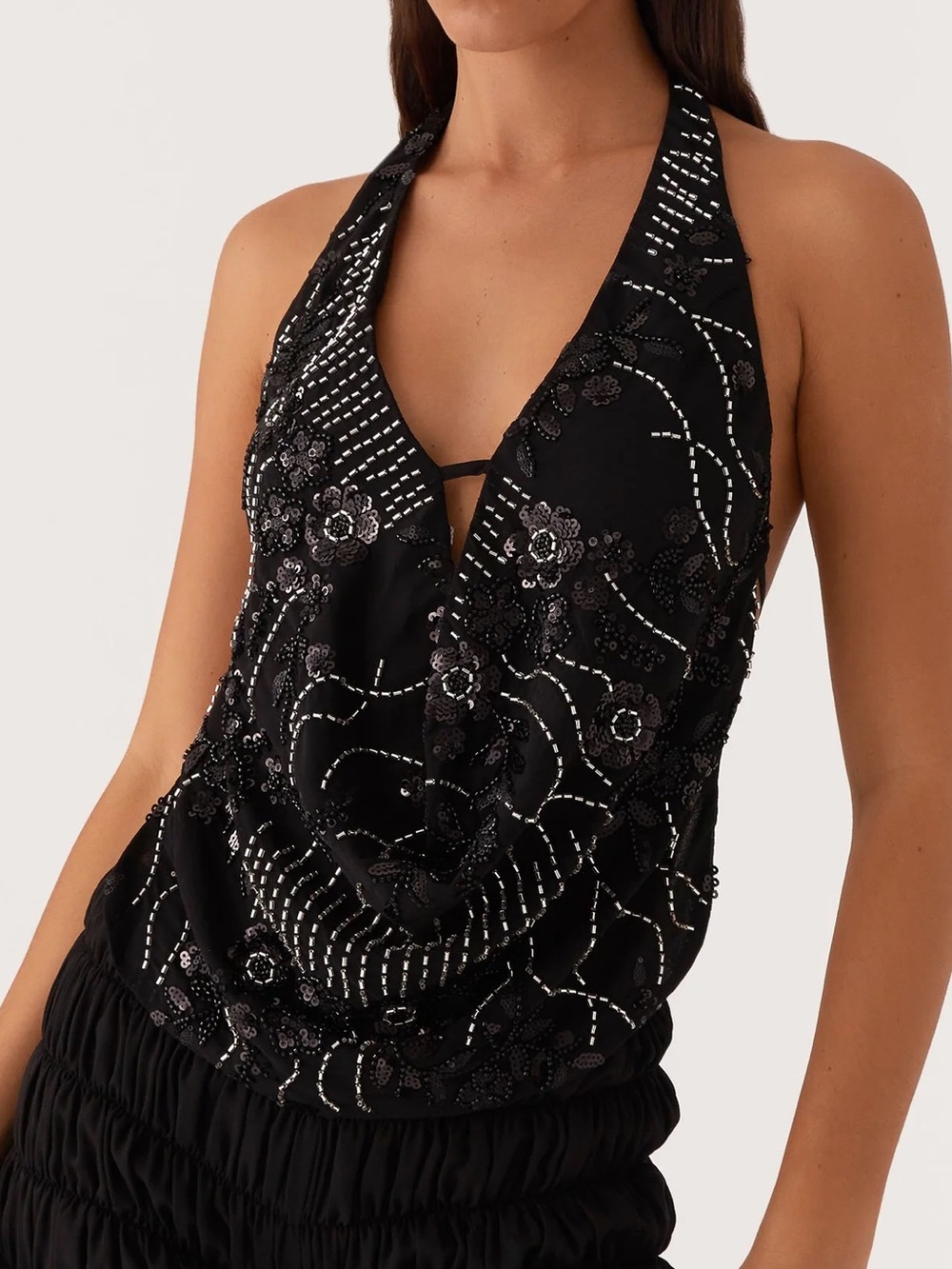 NWT Peppermayo Gail Beaded Halter Top